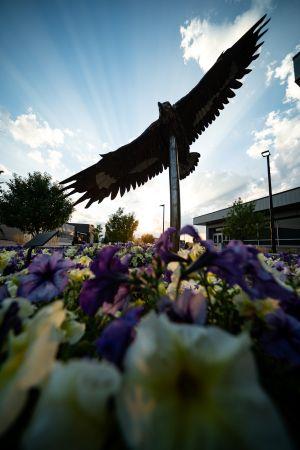 Eagle statue in spring
