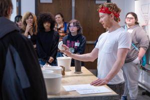 Art demo during Pathways Day