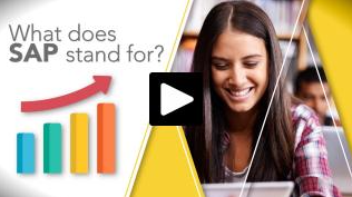 Video Thumbnail showing a smiling student with text that says What does SAP stand for