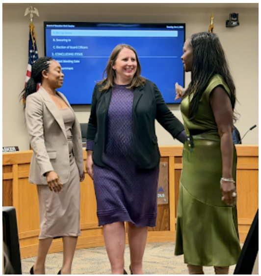 elected board members from left Dr. Anne Keke Kristin Mallory and Gayla Charrier