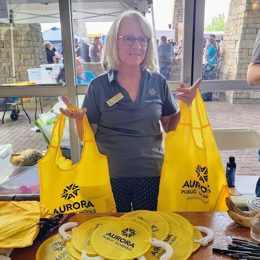 board director vicki reinhard at aps back to school kickoff