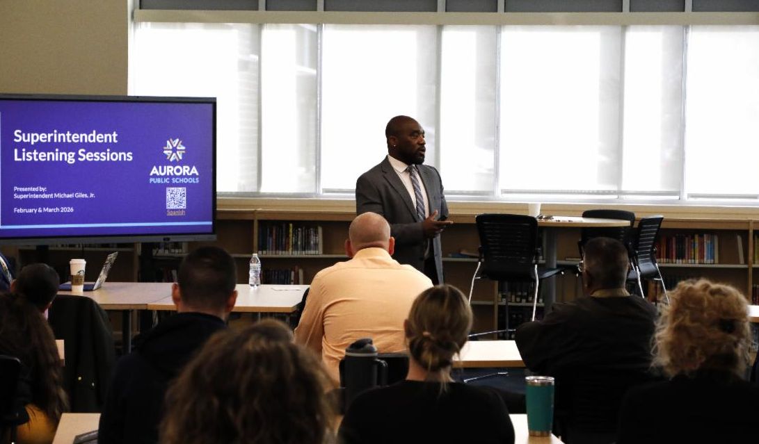 Superintendent Michael Giles Jr speaking with community members at a recent Superintendent Listening Session