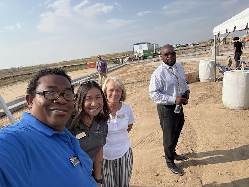 boe members carter tomwing reihnard and supt giles at groundbreaking