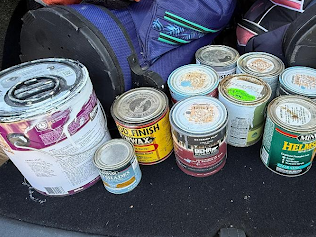 paint cans at the recycling fundraiser