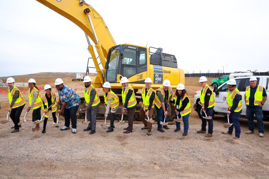 District, school and community members begin digging at the new P-8 at Foundry groundbreaking