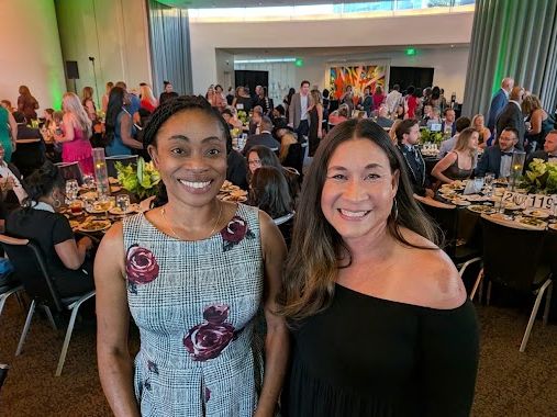 Board Director Dr. Anne Keke (left) and Board Vice President Danielle Tomwing at the Urban Leadership Conference