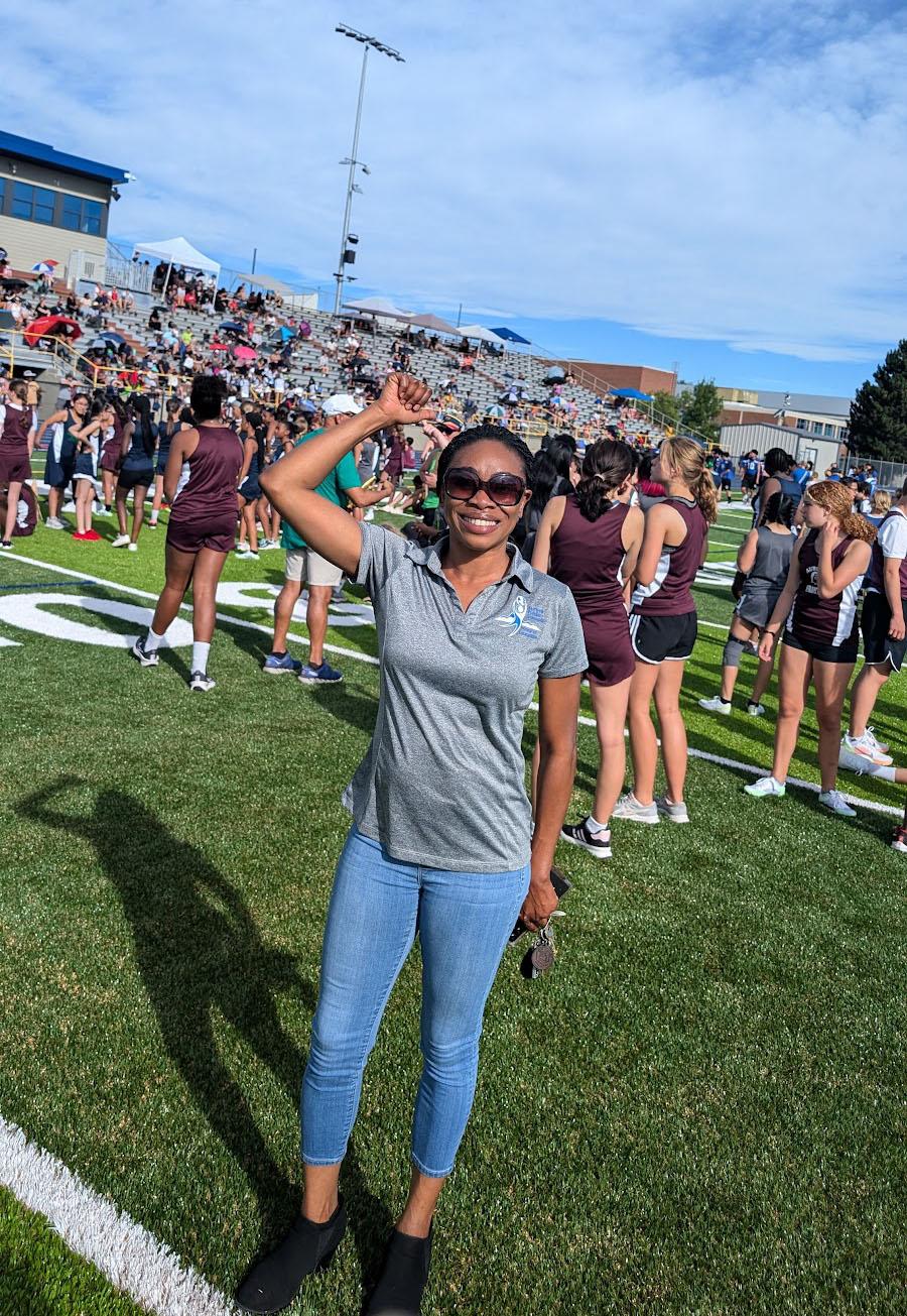 Board President Dr. Anne Keke attending the APS Stadium Grand Reopening