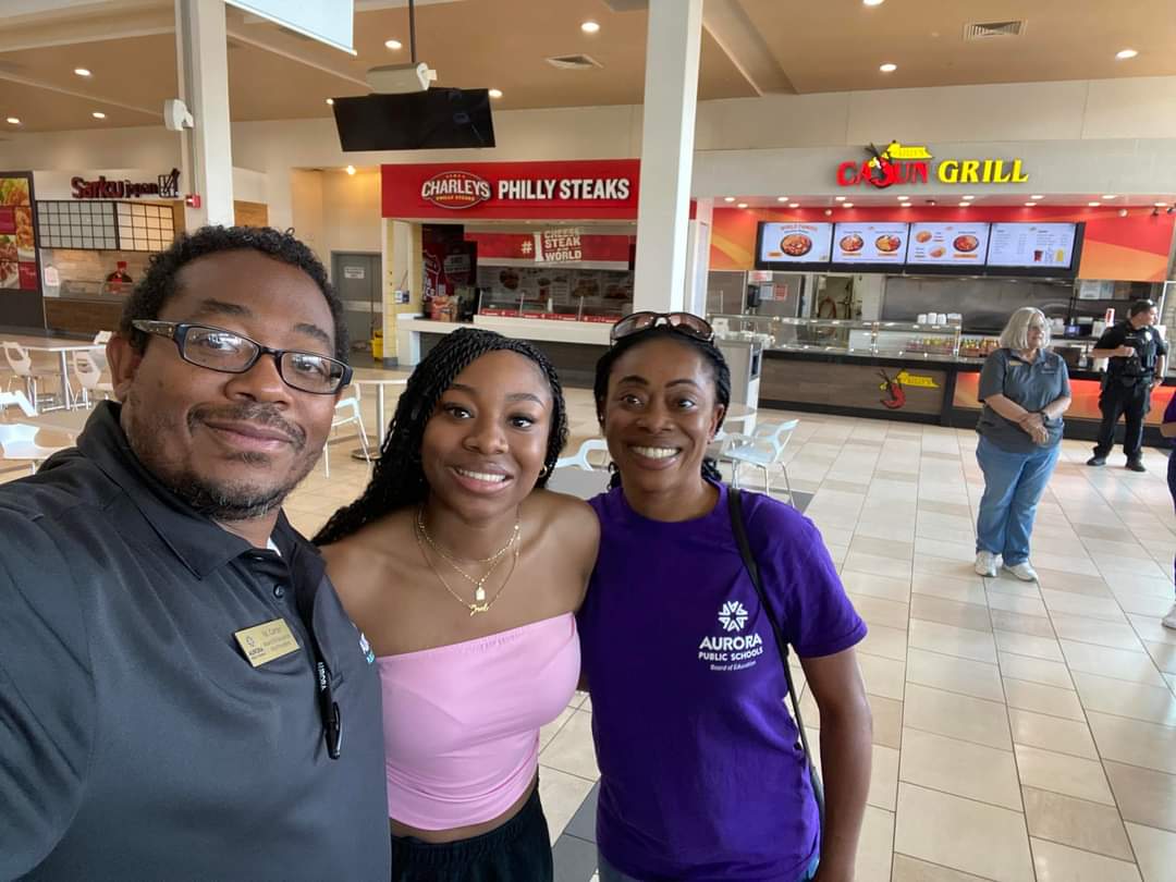 From left: Board Vice President Michael Carter, Dr. Keke’s daughter and Board President Dr. Anne Keke