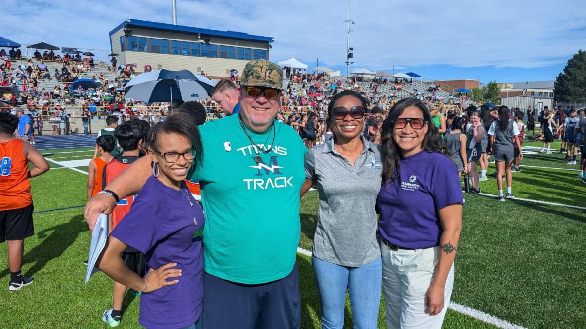 From left: Board Treasurer Tiffany Tasker, Gateway High School Principal Dr. Scott Fiske, Board President Dr. Anne Keke and Board Secretary Danielle Tomwing