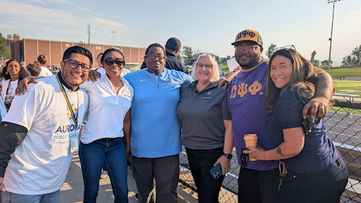 board members and deputy superintendent at aps all-staff kick-off