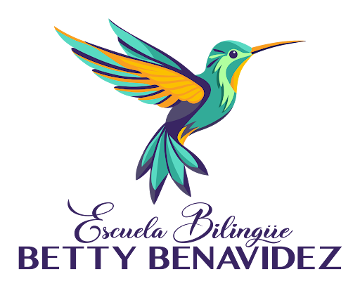 Escuela Bilingüe Betty Benavidez logo with a hummingbird