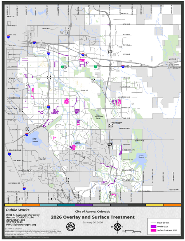 This map of the 2026 street maintenance program planned work links to the PDF of the document.