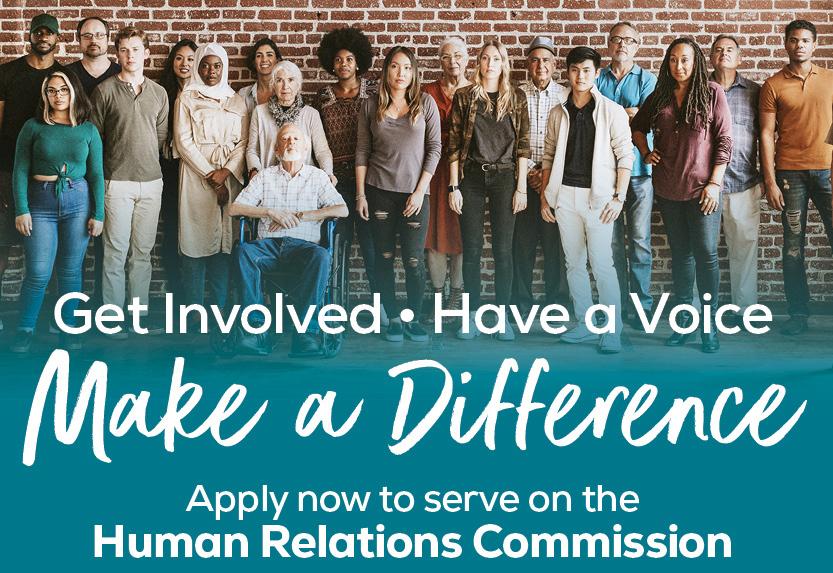 Diverse group of people of different ages links to a webpage with board and commission information