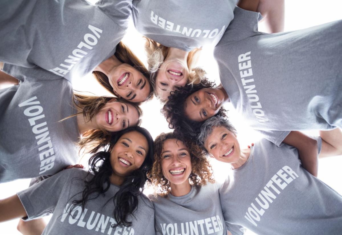 Volunteers celebrating