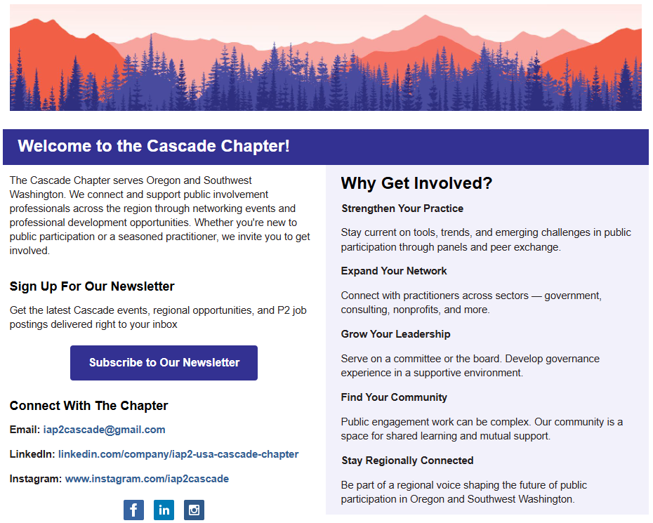 IAP2 Cascade webpage