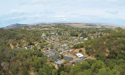 Aerial view of Novato from Loma Verde Open Space Preserve