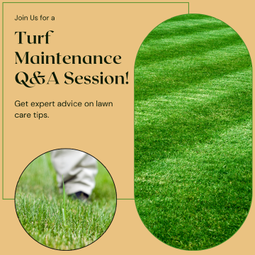 Turf Maintenance QA Session - event held at Hoffmann Hillermann Nursery and Florist www.hillermann.com. Staff made graphic by Jacob R.