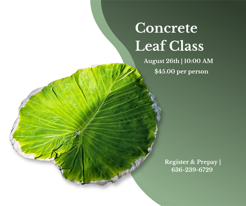 Concrete Leaf Class at Hoffmann Hillermann Nursery and Florist - www.hillermann.com