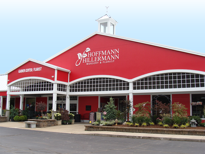 The Garden Center Entrance at Hoffmann Hillermann Nursery and Florist - www.hillermann.com. Staff photo by Diane O.