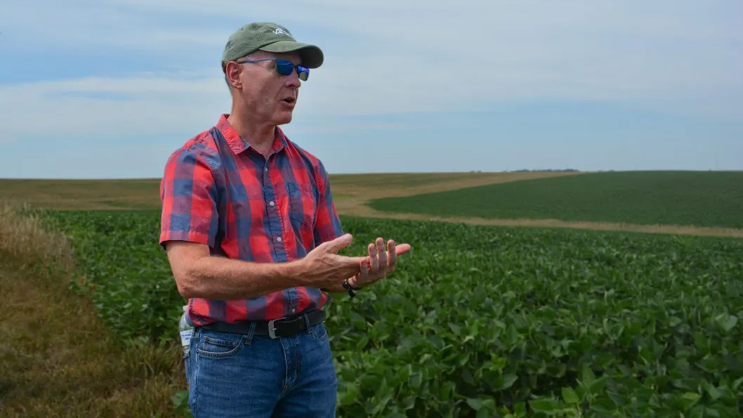 Brad Doorn speaks during NASA’s “Space for Ag” roadshow in Iowa, July 2023, highlighting NASA’s role in supporting sustainable farming practices. Credit: N. Pepper