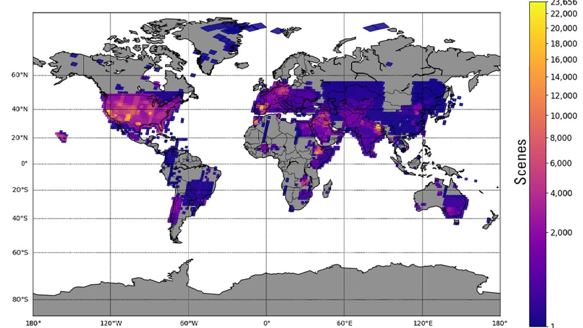 This heatmap displays the requests for Landsat Provisional Actual Evapotranspiration (ETa) products from 2020 through 2025.