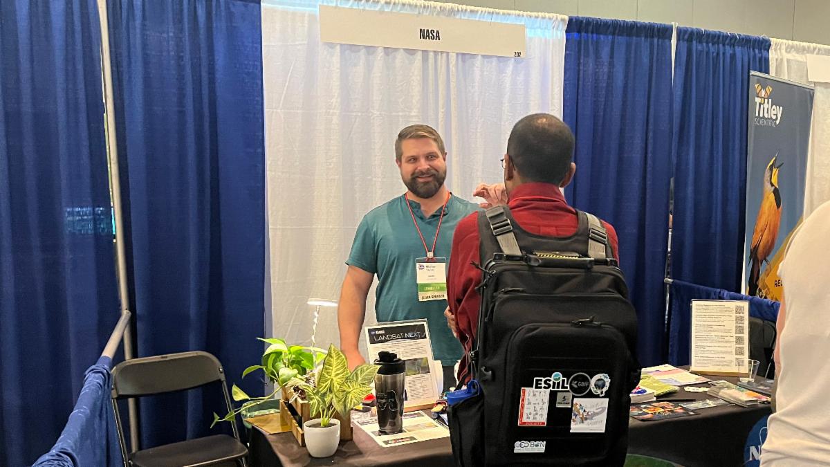 The NASA booth at The Wildlife Society 