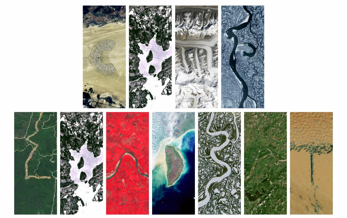 "Camp Landsat" spelled out in Landsat imagery