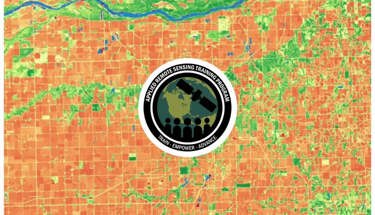 NDVI Landsat image underneath the Arset logo.