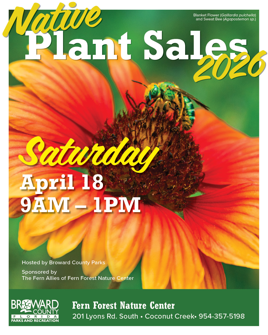 Flier for Native Plant Sales on April 18 at 9am at Fern Forest Nature Center. 