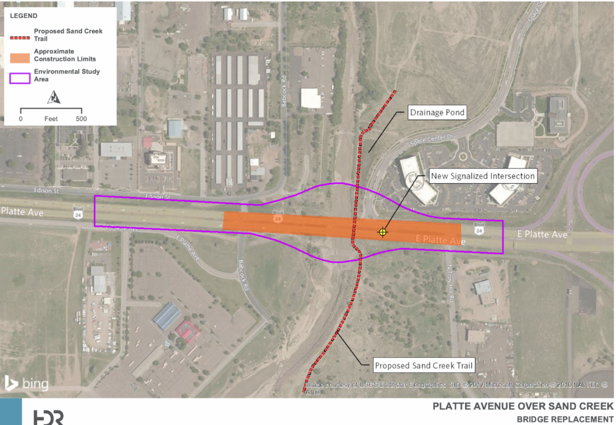 Platte Ave over Sand Creek Bridges Replacement Week of June 20