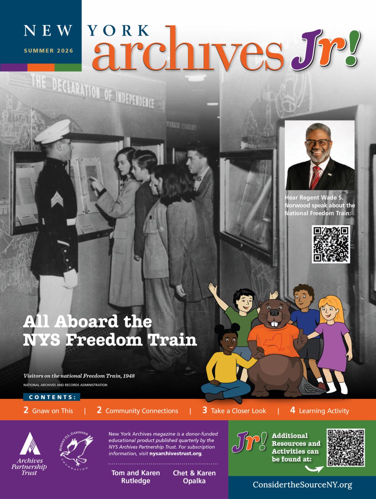 "All Aboard the NYS Freedom Train" Group of School Children see the Freedom Train