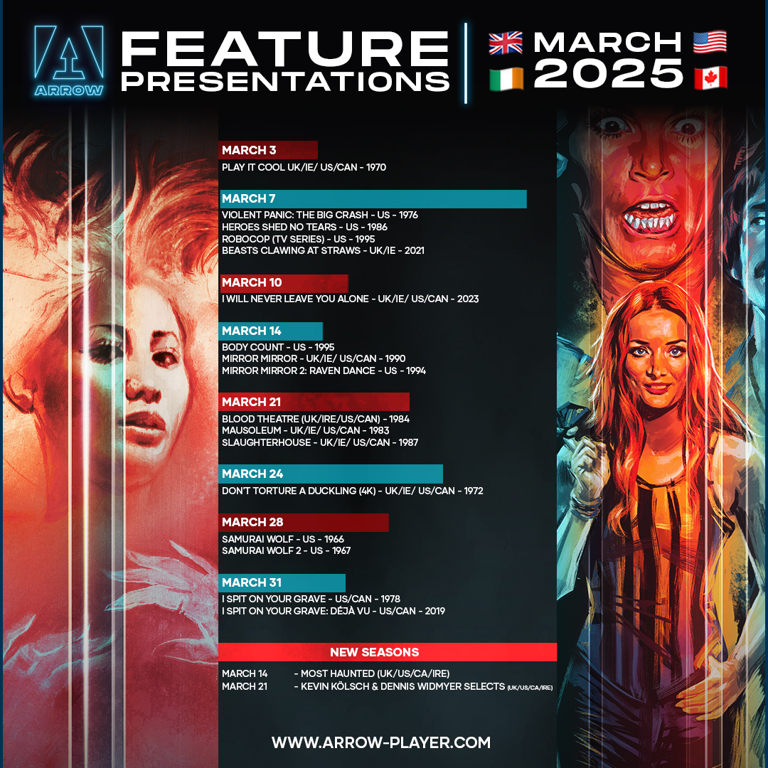 Arrow Video Announces March 2025 Streaming Lineup