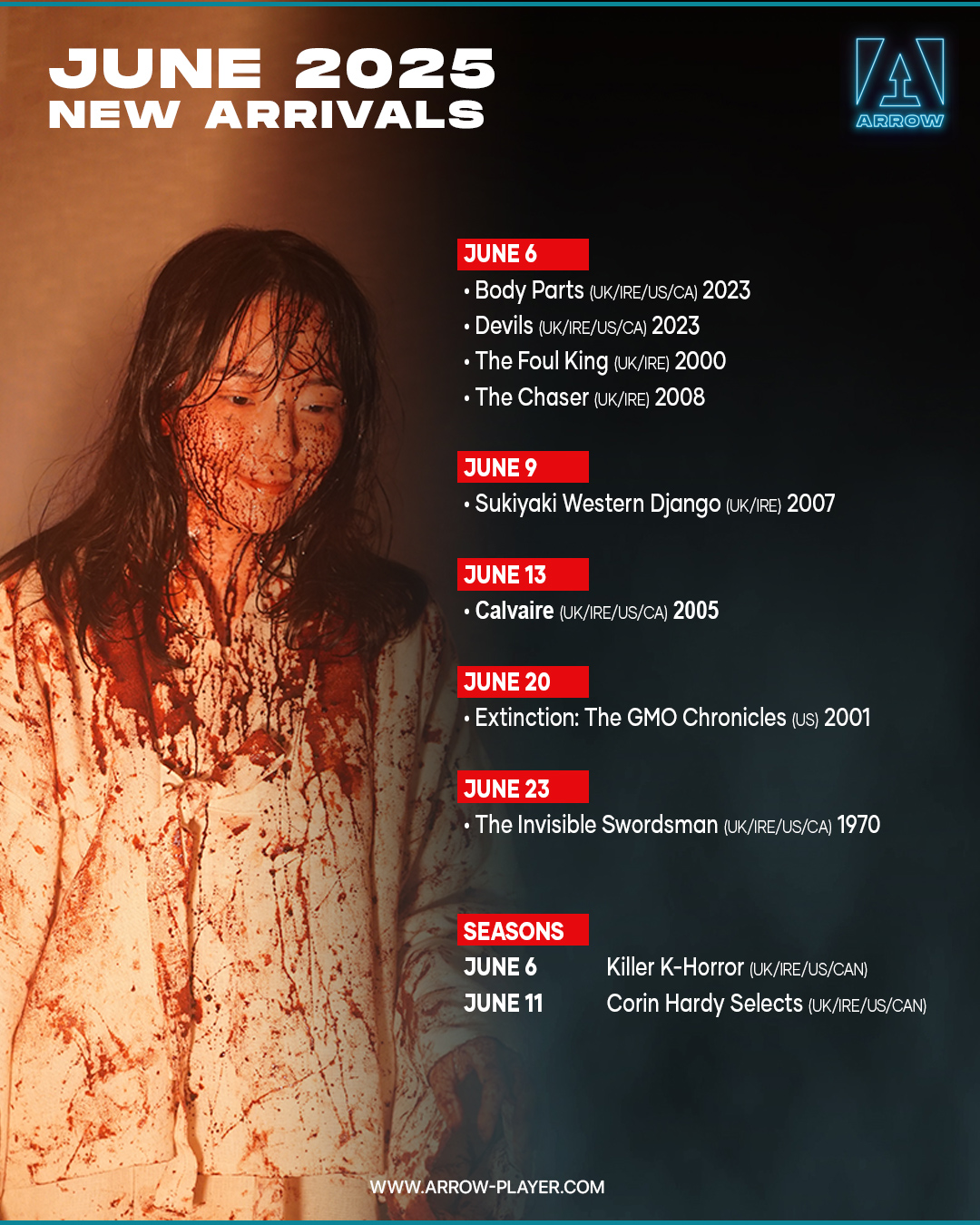 Arrow Video Announces June 2025 Streaming Schedule