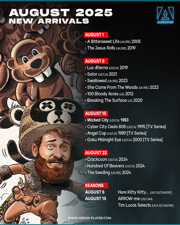 Arrow Video Announces August 2025 Streaming Schedule 
