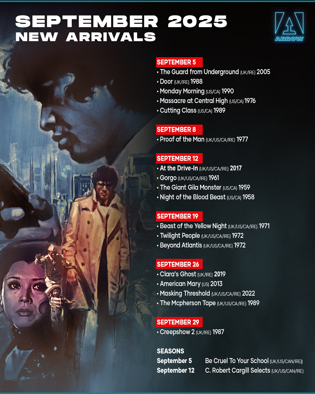 Arrow Video Announces September 2025 Streaming Schedule 