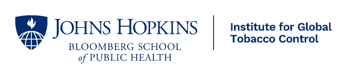 Blue logo for the Institute for Global Tobacco Control at the Johns Hopkins Bloomberg School of Public Health