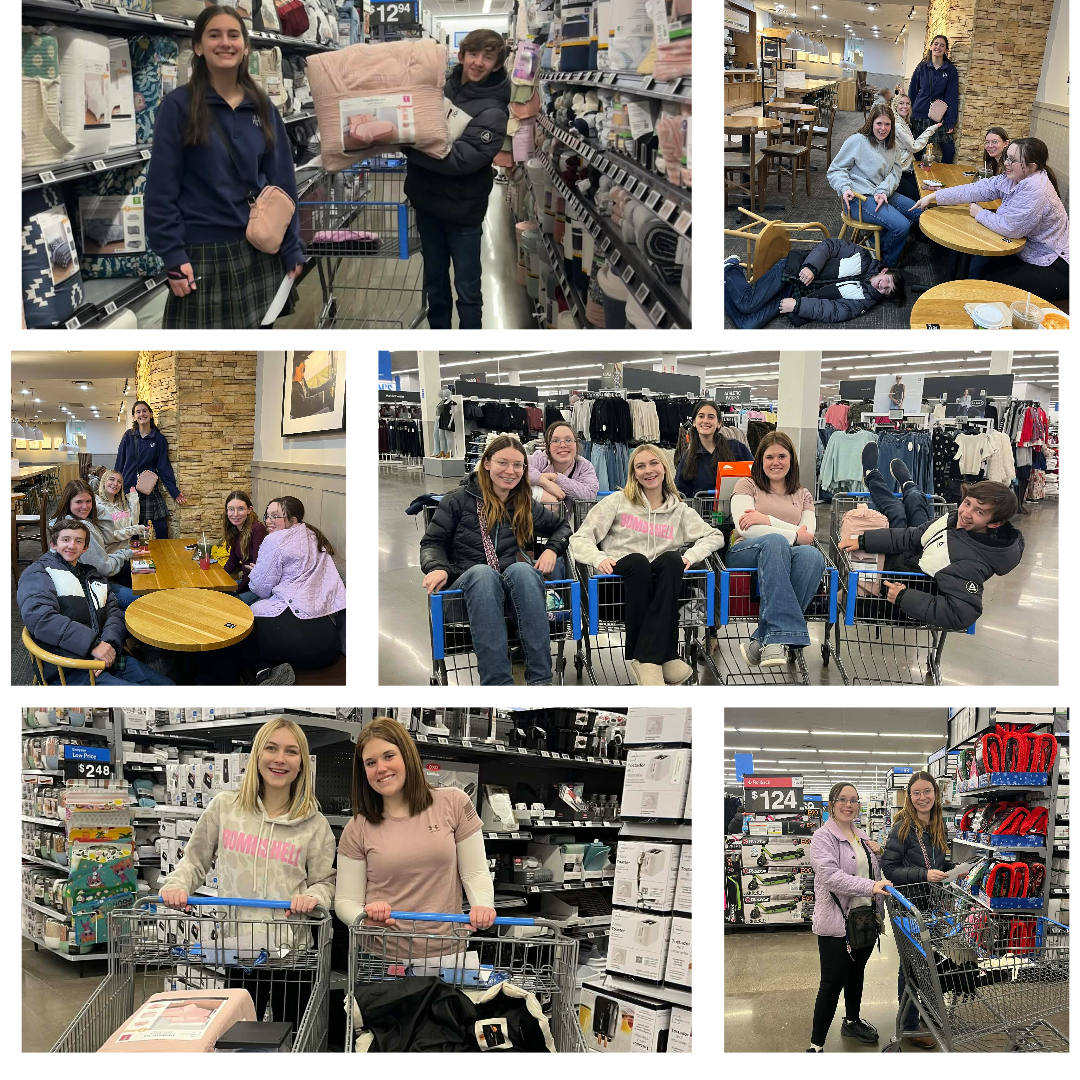 collage of teen 4h club shopping for adopt a family