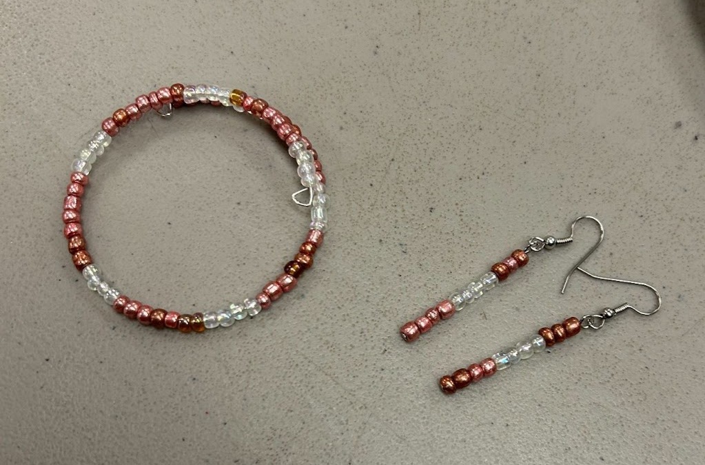 beaded earrings made by 4h club