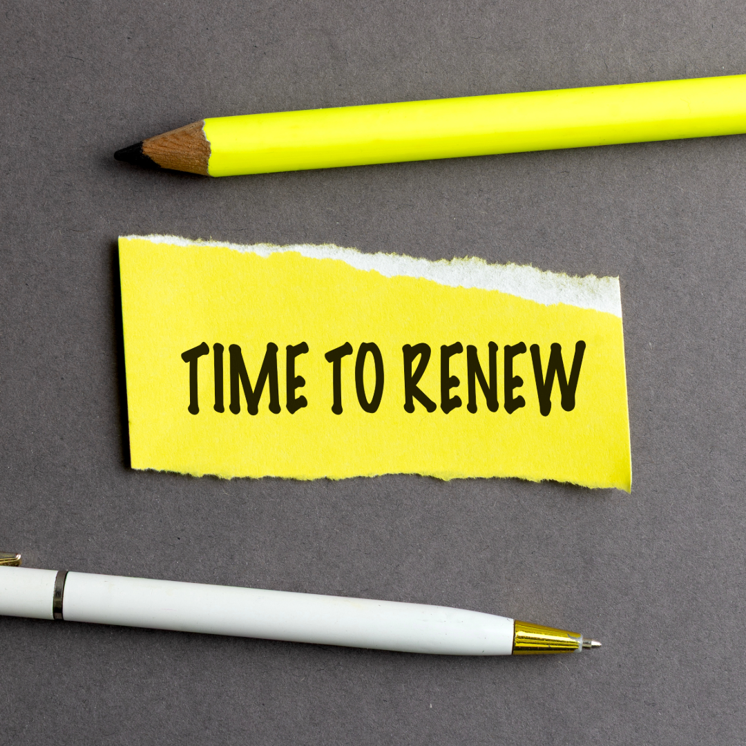 text:  time to renew with pens and pencils