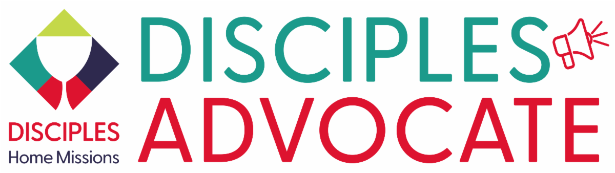 Disciples Advocate Horizontal Logo with Megaphone
