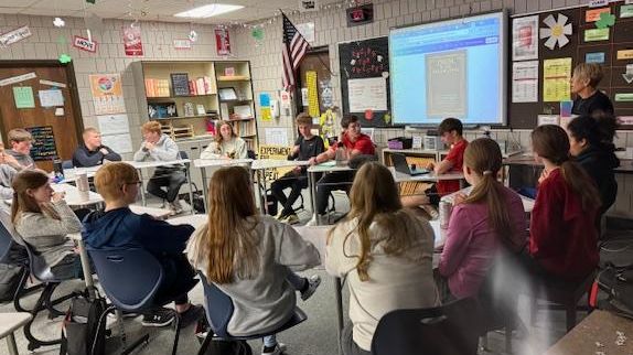 Students meeting with FCCLA Advisor Tammy Lambert