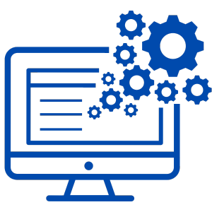 Computer monitor with cog wheels