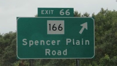Exit 66 Spencer Plain Road