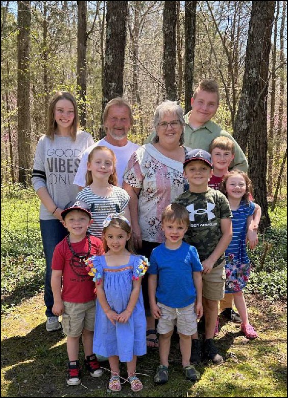 Susan Medlin with her grandchildren