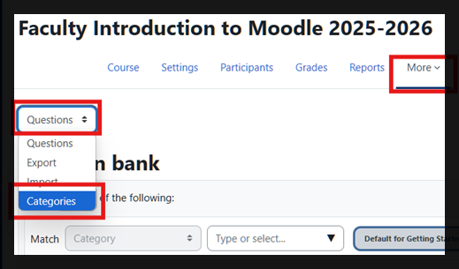 Moodle question bank
