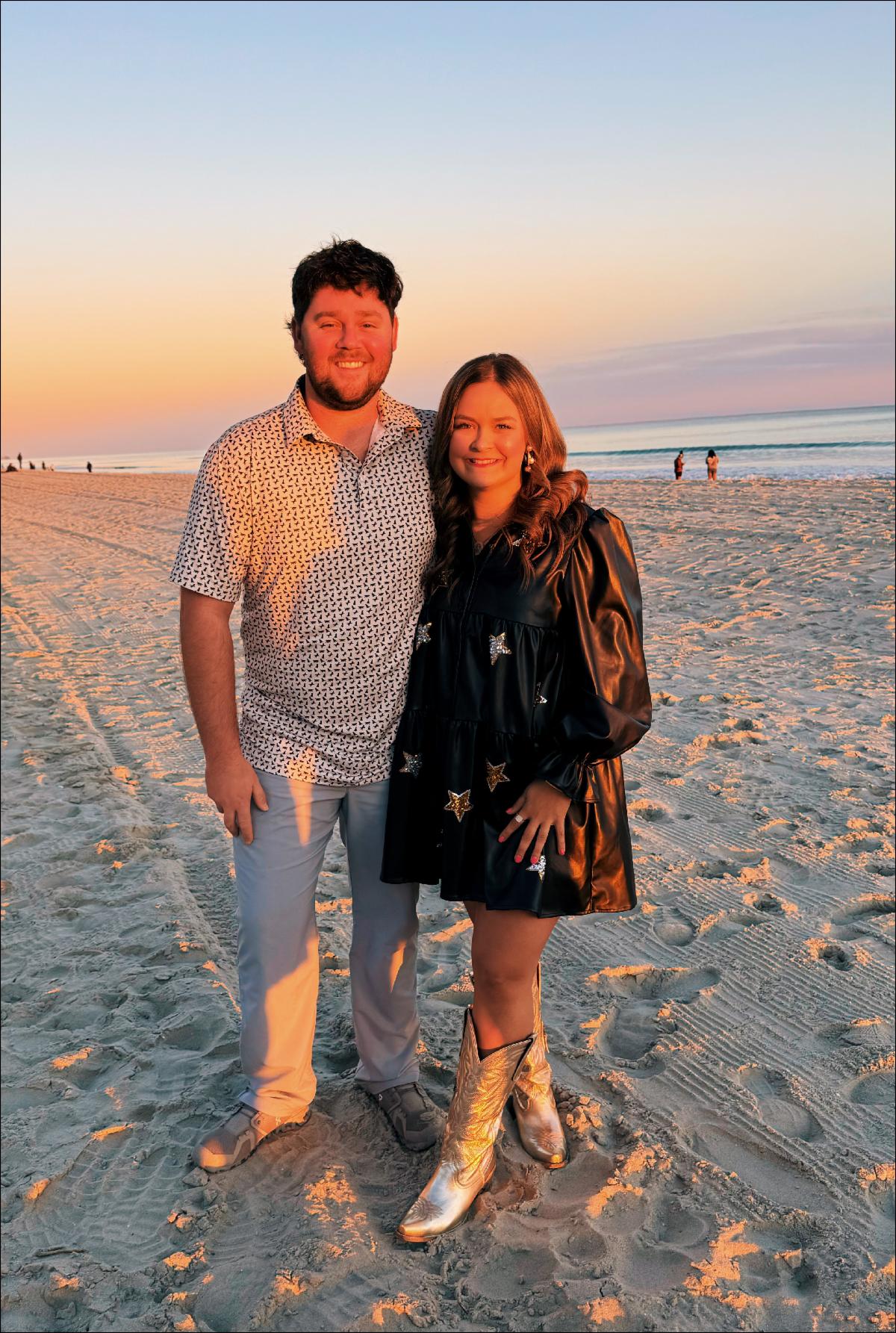 Abby and fiance at the beach