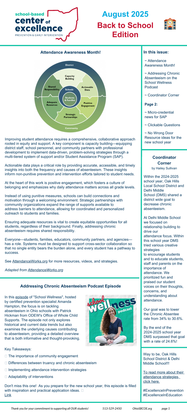 SBCOE 2025 August Newsletter