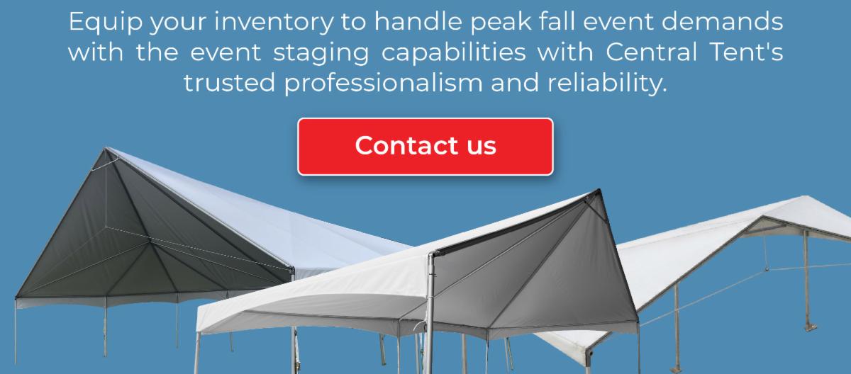 Equip your inventory to handle peak fall event demands with the event staging capabilities with Central Tent's trusted professionalism and reliability. 
