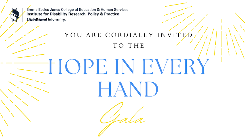 graphic of gala invitation, "Hope in Every Hand"