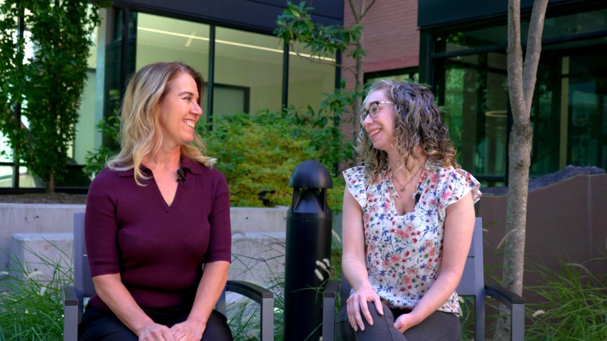 Tressa and Cari share a laugh during an interview